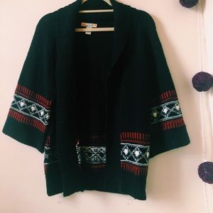 black knit cardigan